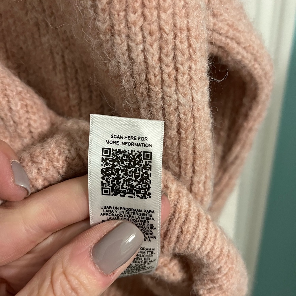 TopShop Blush Knit Pleated Sleeve Cropped Sweater - Size Large - Picture 4 of 4